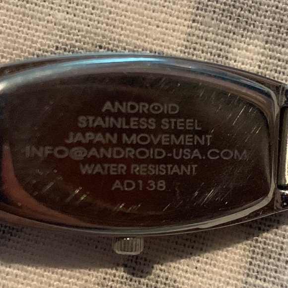 Android AD138 Silver Tone Dial Rectangle Case Mesh Stainless Steel Band Watch - Picture 3 of 3